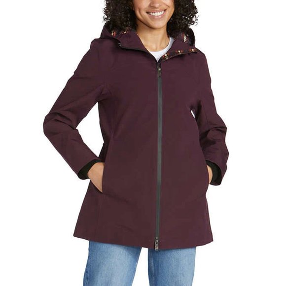NWT Pendleton Women's Tape Seam Hooded Rain Jacket Purple Size XL $200 9D007